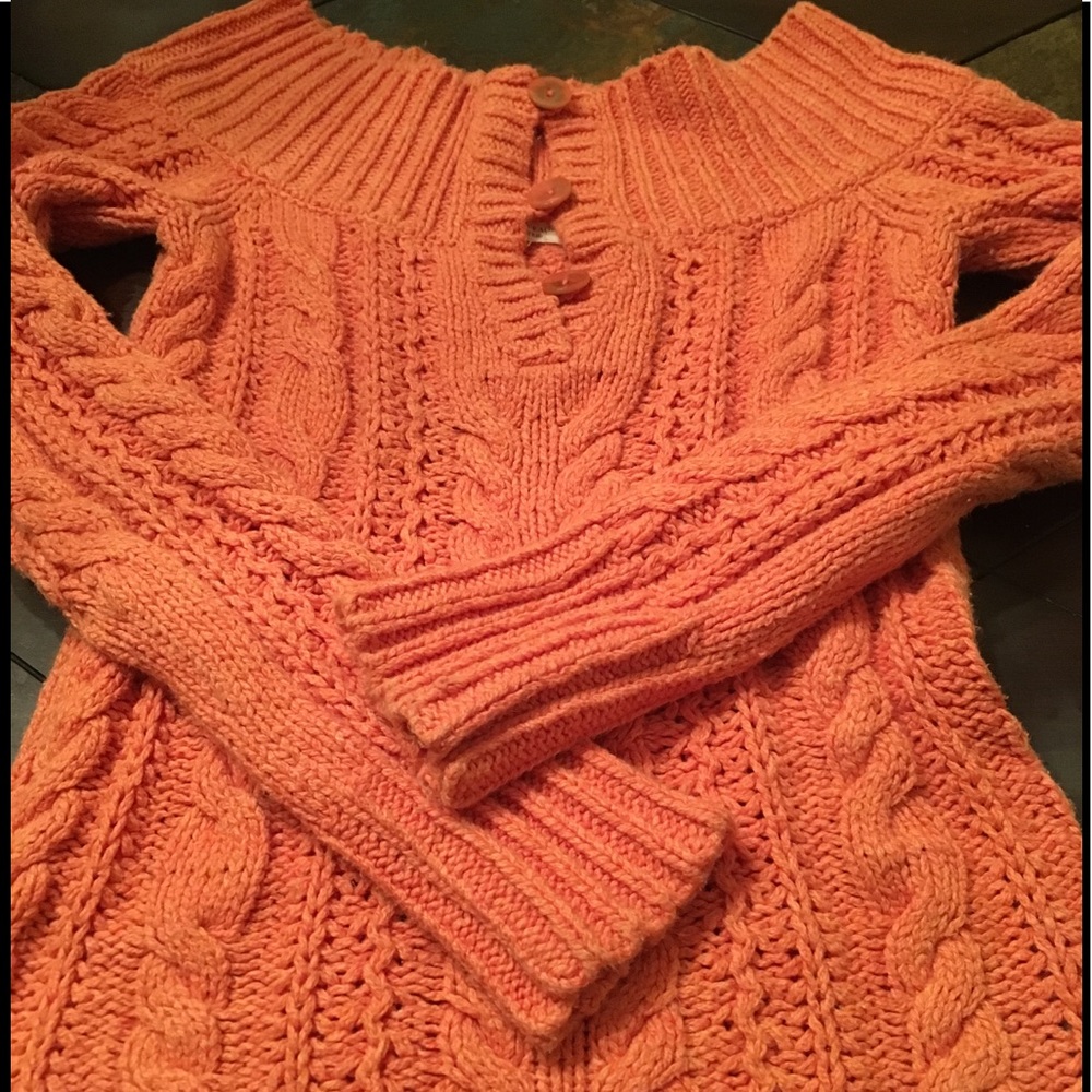 American eagle orange beautiful ribbed sweater